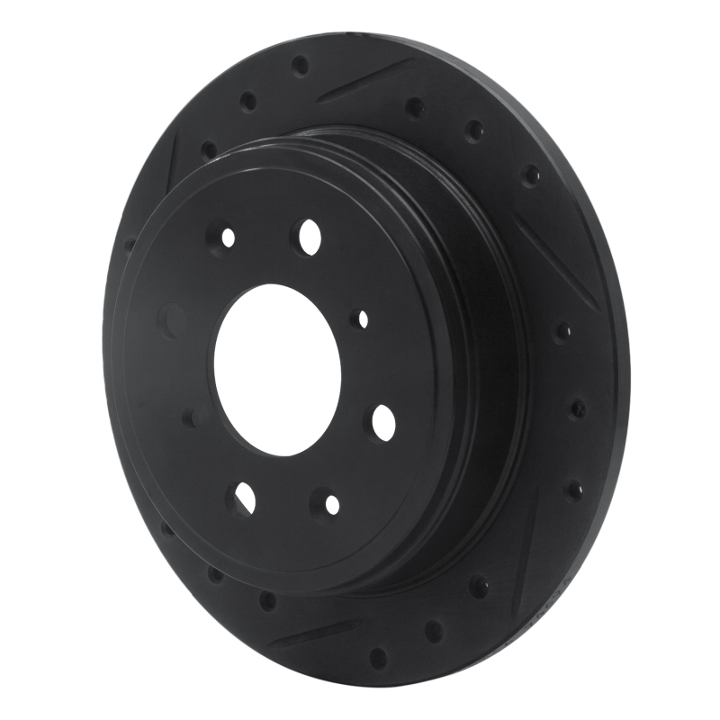 Chrysler LHS Brake Rotor (1) - Front Left - R1 Concepts - Drilled & Slotted - Black - `98-`00